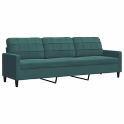 vidaXL Divano a 3 Posti Verde Scuro 210 cm in Velluto - Vista aggiuntiva 2