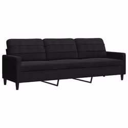 vidaXL Divano a 3 Posti Nero 210 cm in Velluto - Vista aggiuntiva 2