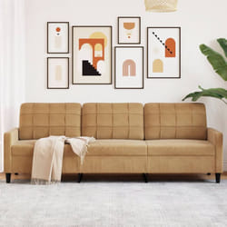 Vidaxl - Divano a 3 Posti Marrone 210 cm in Velluto 412017