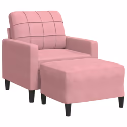 vidaXL Poltrona con Poggiapiedi Rosa 60 cm Velluto - Vista aggiuntiva 2