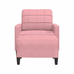 vidaXL Poltrona con Poggiapiedi Rosa 60 cm Velluto - Vista aggiuntiva 3