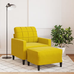 vidaXL Poltrona con Poggiapiedi Giallo 60 cm in Velluto