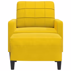vidaXL Poltrona con Poggiapiedi Giallo 60 cm in Velluto - Vista aggiuntiva 3