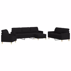 VidaXL 3278291, Nero, Schiuma, Metallo, Poliestere, 2,26 m, 77 cm, 80 cm