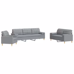 VidaXL 3278303, Grigio, Schiuma, Metallo, Poliestere, 2,26 m, 77 cm, 80 cm