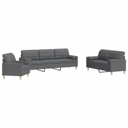 VidaXL 3278304, Grigio, Schiuma, Metallo, Poliestere, 2,26 m, 77 cm, 80 cm