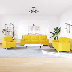 VidaXL 3278308 set di mobili per soggiorno Giallo Metallo - Vista aggiuntiva 3
