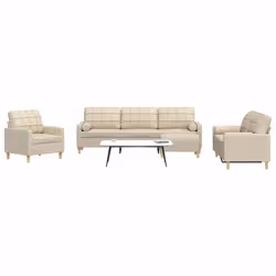 VidaXL 3278313 set di mobili per soggiorno Crema Metallo - Vista aggiuntiva 2