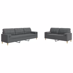 VidaXL 3278320, Grigio, Schiuma, Metallo, Poliestere, 2,26 m, 77 cm, 80 cm