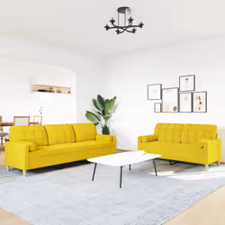 VidaXL 3278340 set di mobili per soggiorno Giallo Metallo - Vista aggiuntiva 3
