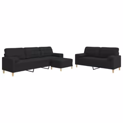VidaXL 3278347, Nero, Schiuma, Metallo, Poliestere, 2,26 m, 77 cm, 80 cm