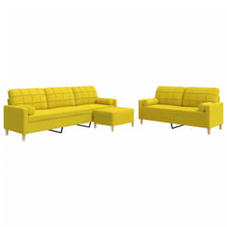 VidaXL 3278348 set di mobili per soggiorno Giallo Metallo