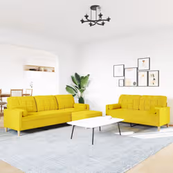 VidaXL 3278348 set di mobili per soggiorno Giallo Metallo - Vista aggiuntiva 3