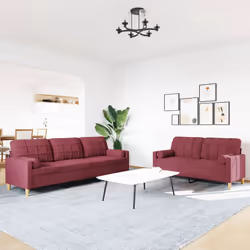 VidaXL 3278349 set di mobili per soggiorno Rosso - Vista aggiuntiva 3