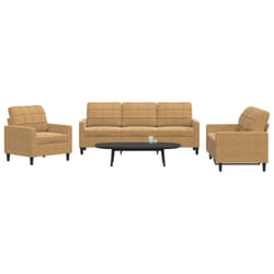 vidaXL Set di Divani 3 pz con Cuscini Marrone in Velluto