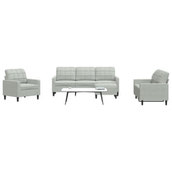 vidaXL Set di Divani 4 pz con Cuscini Grigio Chiaro in Velluto
