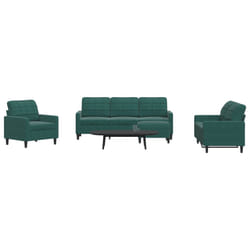 vidaXL Set di Divani 4 pz con Cuscini Verde scuro in Velluto