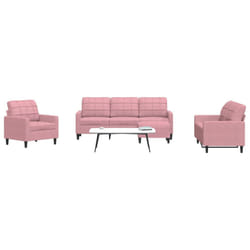vidaXL Set di Divani 4 pz con Cuscini rosa in Velluto