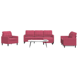 vidaXL Set di Divani 4 pz con Cuscini Rosso Vino in Velluto