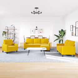 VidaXL 3278367 set di mobili per soggiorno Giallo Metallo, Legno compensato - Vista aggiuntiva 3