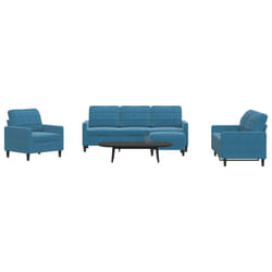 vidaXL Set di Divani 4 pz con Cuscini Blu in Velluto