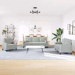 VidaXL 3278371 set di mobili per soggiorno Grigio chiaro Metallo, Legno compensato Velluto - Vista aggiuntiva 3