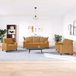 VidaXL 3278378 set di mobili per soggiorno Marrone Metallo, Legno compensato - Vista aggiuntiva 2