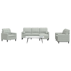vidaXL Set di Divani 4 pz con Cuscini e Rinforzi Grigio Chiaro Velluto