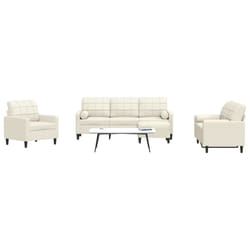 vidaXL Set di Divani 4 pz con Cuscini e Rinforzi Crema in Velluto