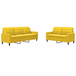 vidaXL Set di Divani 2 pz con Cuscini giallo in Velluto - Vista aggiuntiva 2