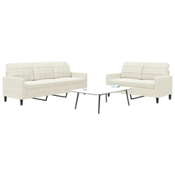 vidaXL Set di Divani 2 pz con Cuscini Crema in Velluto
