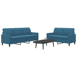 vidaXL Set di Divani 2 pz con Cuscini Blu in Velluto
