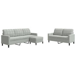 VidaXL 3278401 set di mobili per soggiorno Grigio chiaro Metallo, Legno compensato