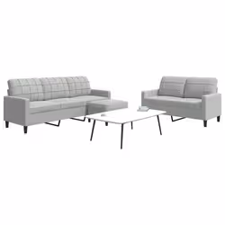 VidaXL 3278401 set di mobili per soggiorno Grigio chiaro Metallo, Legno compensato - Vista aggiuntiva 2
