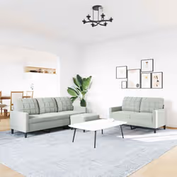 VidaXL 3278401 set di mobili per soggiorno Grigio chiaro Metallo, Legno compensato - Vista aggiuntiva 3