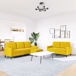 VidaXL 3278407 set di mobili per soggiorno Giallo Metallo, Legno compensato - Vista aggiuntiva 3