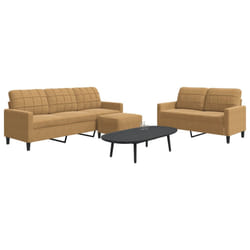 vidaXL Set di Divani 3 pz con Cuscini Marrone in Velluto