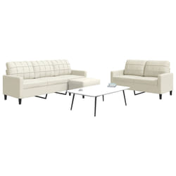 vidaXL Set di Divani 3 pz con Cuscini Crema in Velluto