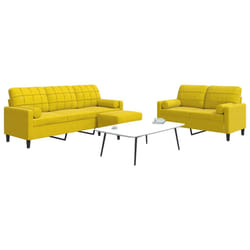 VidaXL 3278427 set di mobili per soggiorno Giallo Metallo, Legno compensato