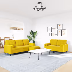 VidaXL 3278427 set di mobili per soggiorno Giallo Metallo, Legno compensato - Vista aggiuntiva 3
