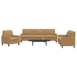 vidaXL Set di Divani 3 pz con Cuscini Marrone in Velluto