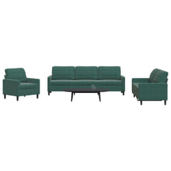vidaXL Set di Divani 4 pz con Cuscini Verde scuro in Velluto