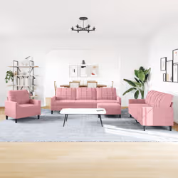 VidaXL 3278444 set di mobili per soggiorno Rosa Metallo, Legno compensato - Vista aggiuntiva 3