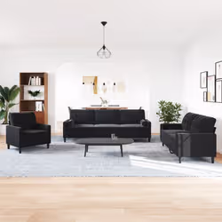 VidaXL 3278446 set di mobili per soggiorno Nero Metallo, Legno compensato - Vista aggiuntiva 3