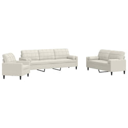 VidaXL 3278449 set di mobili per soggiorno Crema Metallo, Legno compensato