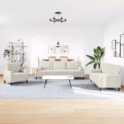 VidaXL 3278449 set di mobili per soggiorno Crema Metallo, Legno compensato - Vista aggiuntiva 3