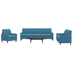 vidaXL Set di Divani 4 pz con Cuscini Blu in Velluto