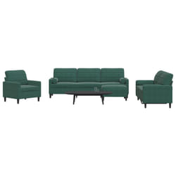 vidaXL Set di Divani 4 pz con Cuscini e Rinforzi Verde scuro Velluto