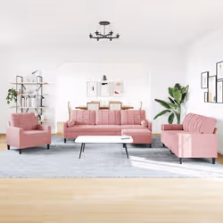 VidaXL 3278464 set di mobili per soggiorno Rosa Metallo, Legno compensato - Vista aggiuntiva 3