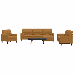 VidaXL 3278468 set di mobili per soggiorno Marrone Metallo, Legno compensato - Vista aggiuntiva 3